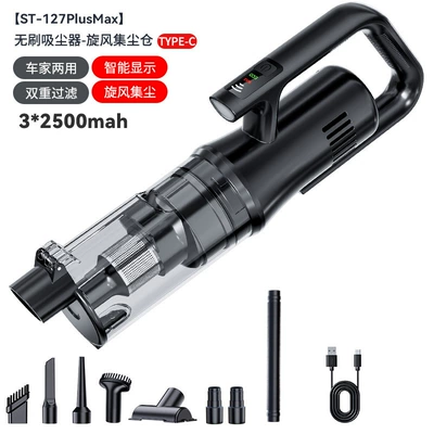 Wireless Car Vacuum Cleaner with High Tozsoranlar - black-cyclone-dust-collection-bin-111v-32500mah