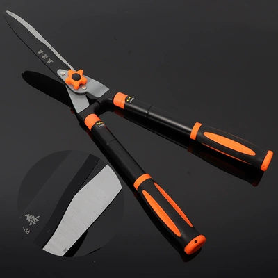 Retractable iron handle Lawn shears hedge shears wave serrated curved blade head large scissors flat shears garden tools flower shears (Otbiçən başlıqları) - wave-cutter-head