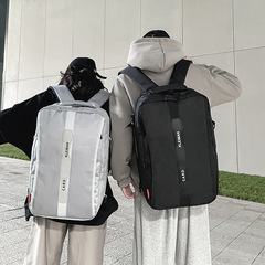 潮牌大容量背包男2024新款簡約高中學生雙肩包時尚運動情侶旅行包