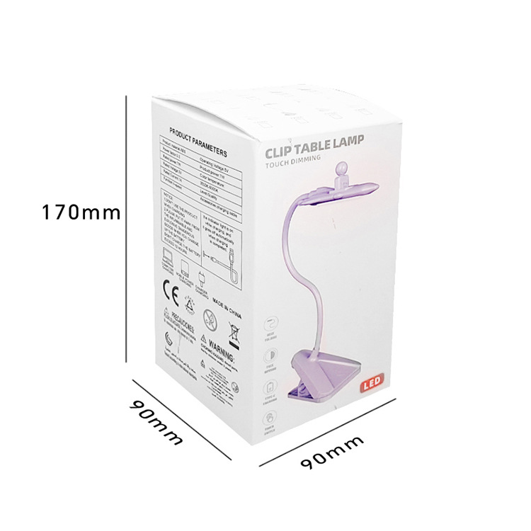 Lámpara de Escritorio con Protección Ocular de Plástico, Recargable por USB, Control Táctil, para Lectura y Estudio