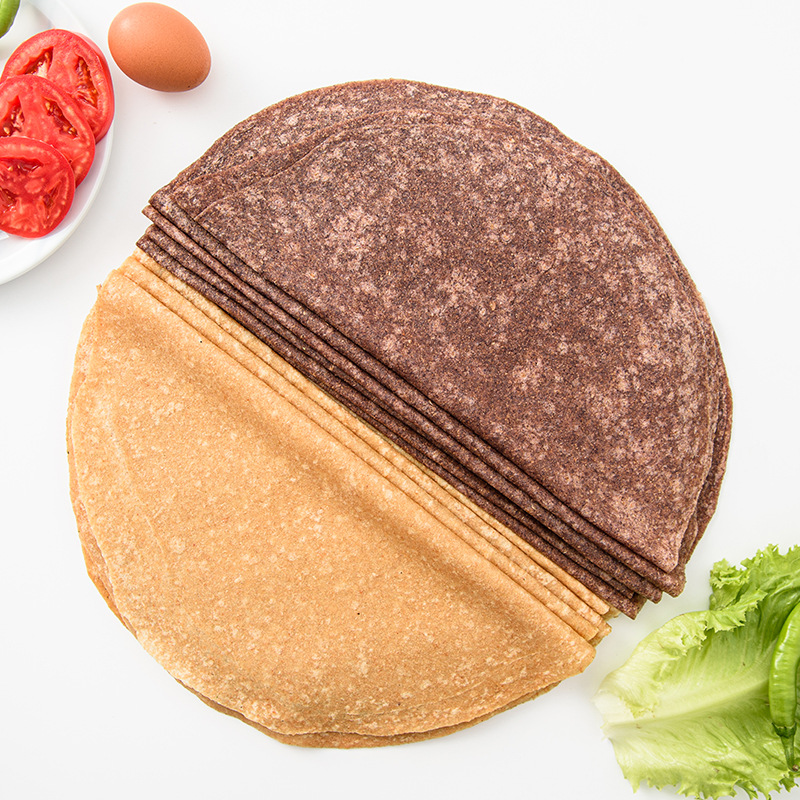 Black Whole Wheat Wrap Pita Breakfast Quick Meal Sugar-Free Low Fat Buckwheat Thin Spinach Hand-Pulled Noodle Pita Coarse Grain Single Pita For Delivery