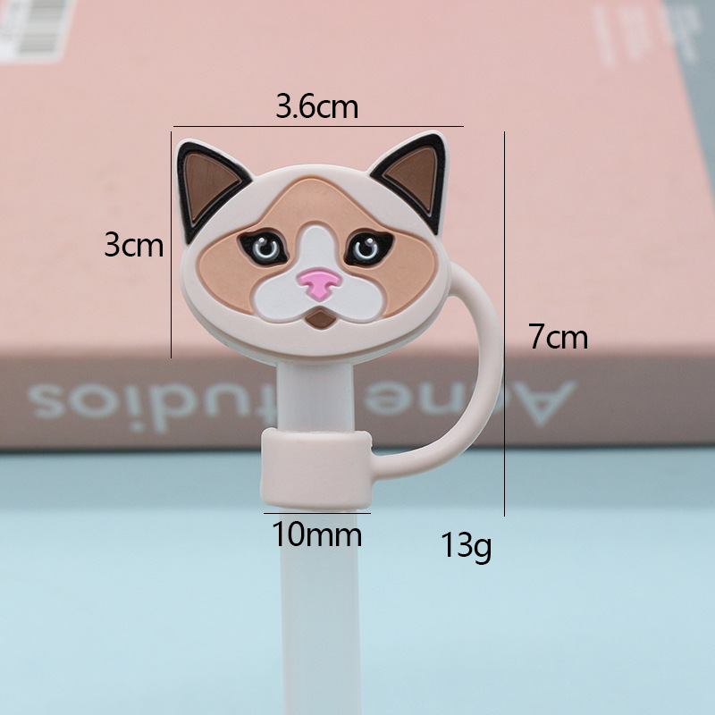 10mm食品級シリカゲルストローキャップ防塵ストロープラグかわいいストローキャップ立体アニメ防塵カバーストローカバー|undefined