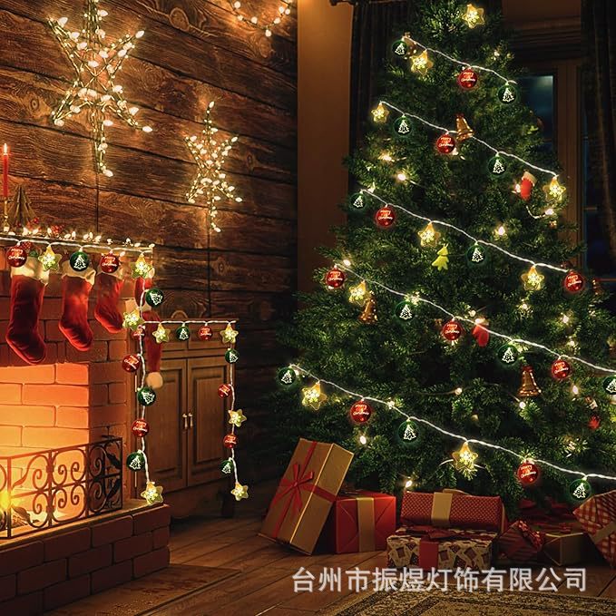 LED árbol de Navidad string decoración de vacaciones pequeñas luces de color bolas luces parpadeantes luces de estrellas de Navidad diseño de luces de cinta de luz