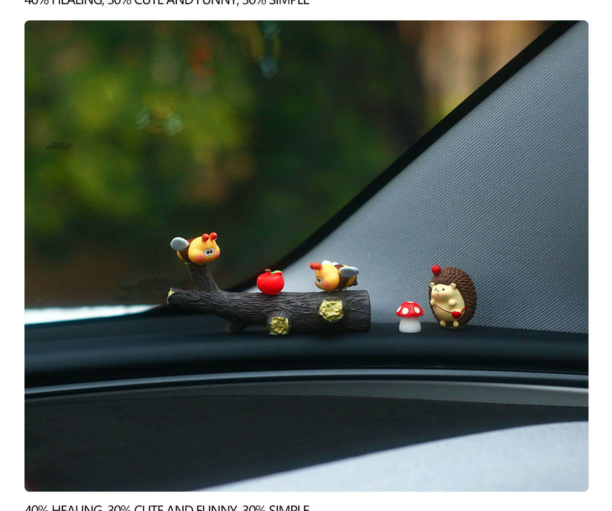 Interesting Little Bee Car Dashboard Ornament Creative Stress-Relief DIY Car Interior Decoration Healing Personalized Figurine