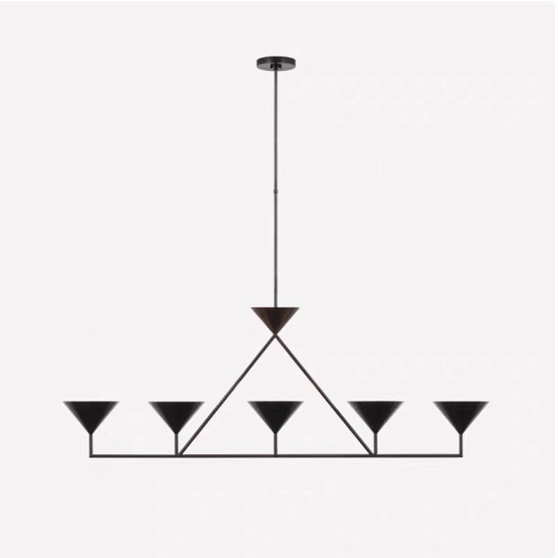 New Model of Trumpet-Shaped Brass Lampshade, Minimalist Designer American-Style Restaurant Pendant Light, Tea Room Bar Counter Pendant Light