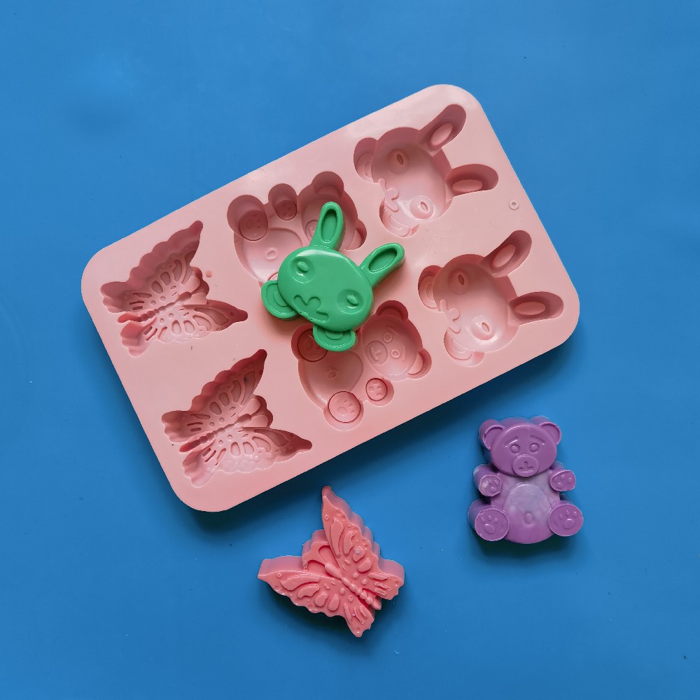 6 litros de oso mariposa molde de silicona pastel helado pudín molde de postre jabón utensilios de cocina