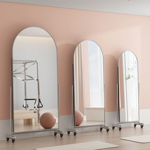 Full-length mirror, floor-to-ceiling mirror, home movable tall and slim clothing store fitting mirror, yoga dance large full-body mirror