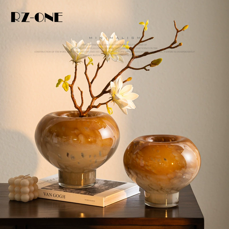 Высокое чувство ниши светло-экстравагантный градиентный цвет стеклянная ваза для гостиной искусства средневековая цветочная композиция для украшения стола