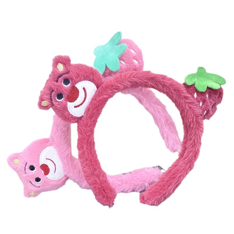 Otoño e Invierno de la felpa Super lindo Sanrio diadema fresa oso banda para el cabello dibujos animados Rana diadema accesorios para el cabello accesorios para la cabeza