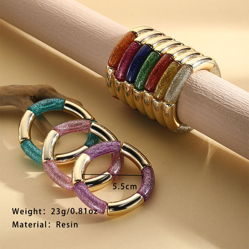 25g Weight Acrylic Pendant Material Bracelets Classification Arylic Chain Material 1 Piece Quantity Holiday, Daily Occasion Acrylic Material Geometric Pattern Women's Gender Casual, Simple Style Style Casual Simple Style Geometric Acrylic Beaded Bracelets Wholesale 无