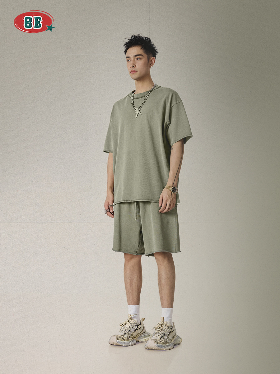 Pantalones Cortos Casuales con Dobladillo para Hombre de Algodón Transpirable image 5