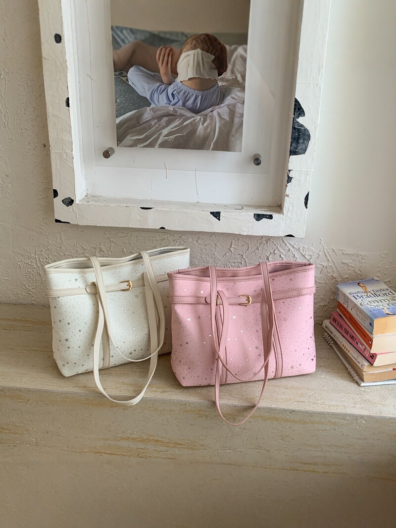 2026 nuevo estilo coreano de impresión de estrellas bolso especial de gran capacidad de viaje bolso de hombro portátil simple bolso de mujer