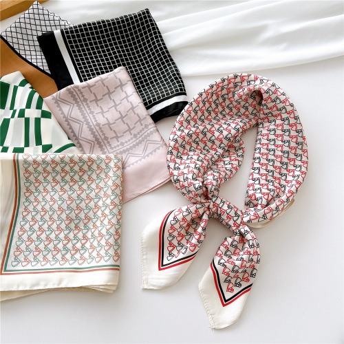 70 small square scarves for women, spring, autumn and summer headscarves, headbands, neck protectors, professional versatile fashionable student scarves