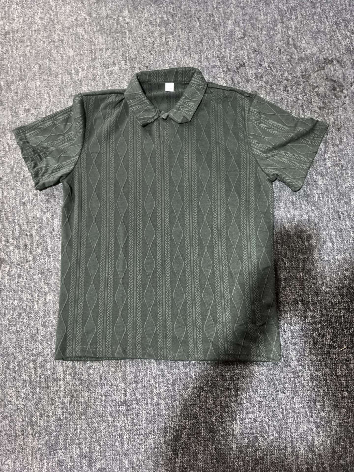 268g Weight Half Sleeve Sleeve Length Polyester Fabric Type Long Top Length Daily, Street Occasion Turndown Neckline Regular Fit Fit Type Geometric, Solid Color Pattern Summer Season Men's Gender Casual, Simple Style Style Wholesale Men's Polyester Casual Simple Style Geometric Solid Color Half Sleeve Men's T-shirt 7