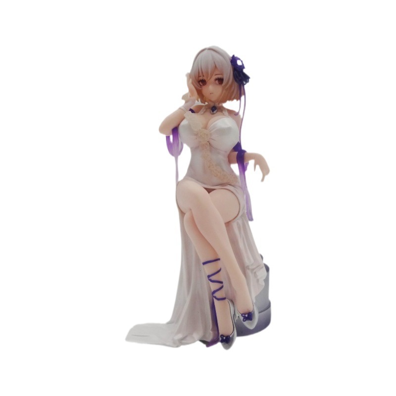 アズールレーン 美少女シリウス ピュアホワイトローズver.顔変更座り姿勢ドレスフィギュアオーナメントモデル|undefined