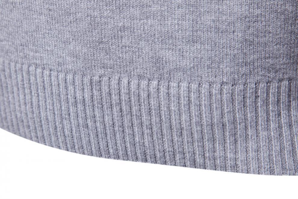 Pull à col roulé pour homme, pull en tricot slim fit uni_voghion.com