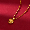 Brass ethnic necklace heart-shaped, ethnic style