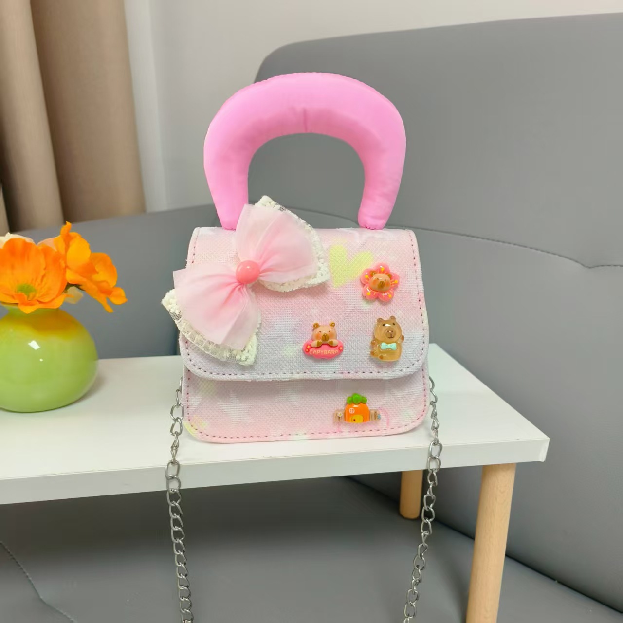 Cartoon adorable arco princesa bolso de Año Nuevo para niños bolso de mochila cadena pequeña bolsa de accesorios de viento fragante