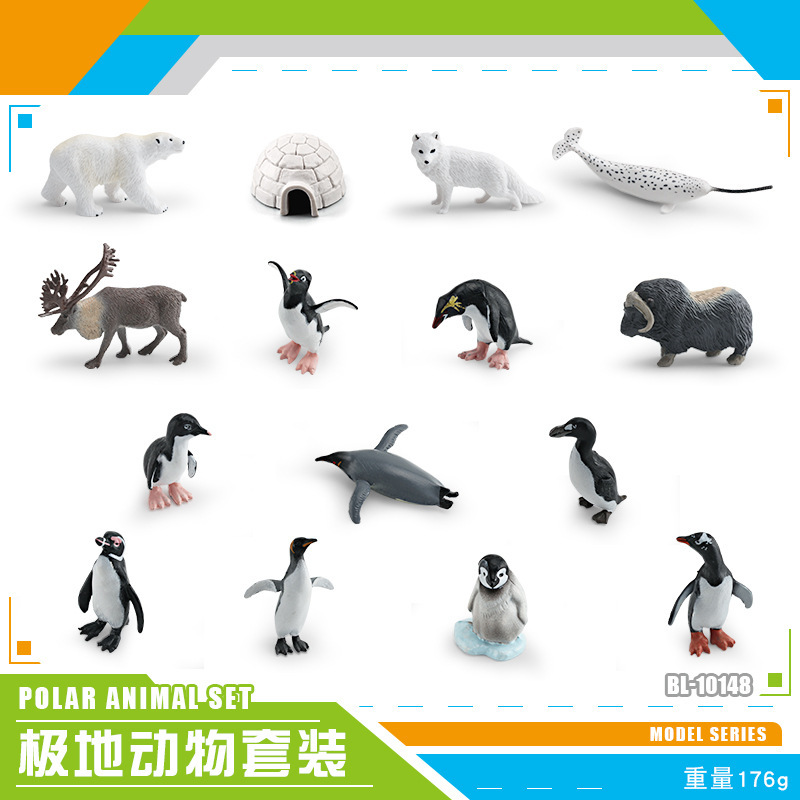 Exportación transfronteriza simulación modelo de animales polares mini animales de invierno ártico beluga morsa cognición educación temprana decoración