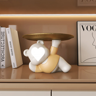 Cute Bear Entrance Storage Desktop Cute Clock Living Room Shoe Cabinet Ornaments Joe