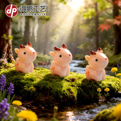 微景观多肉苔藓小鹿树脂工艺品 diy小摆件梅花鹿家居桌面创意装饰