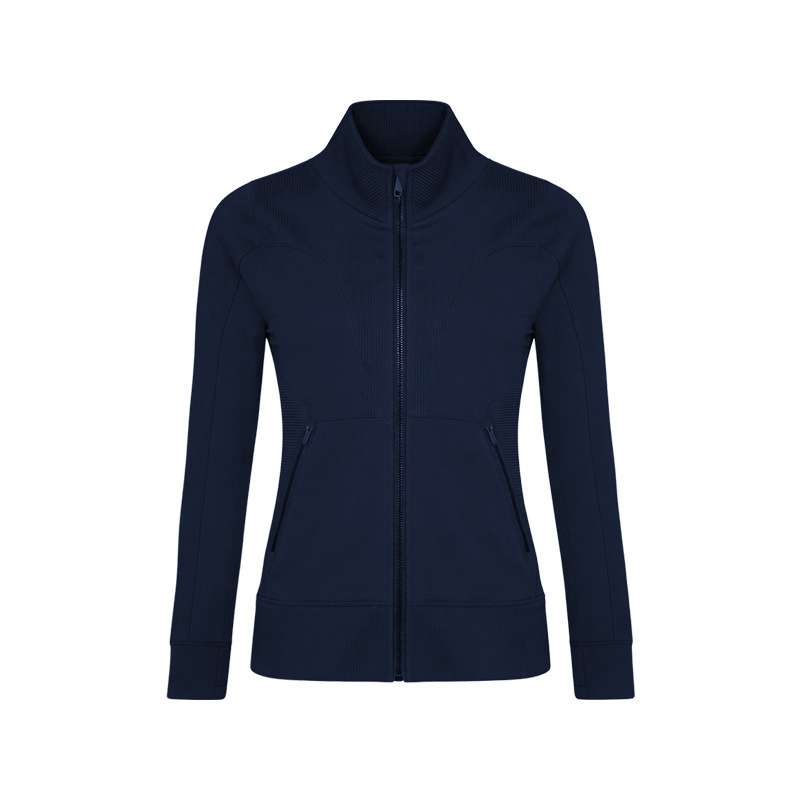 [Super Slimming Effect] Ribbed Patchwork Design High-Elastic Yoga Sports Jacket Yoga Cover-Up