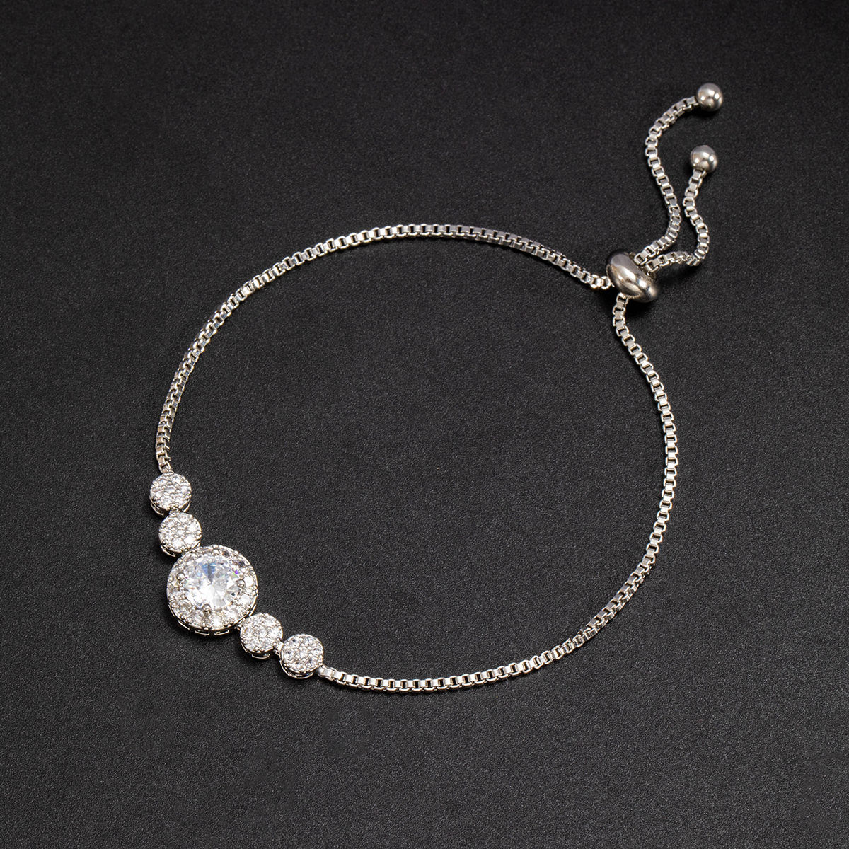 Classic copper adjustable brand bracelet with zircon