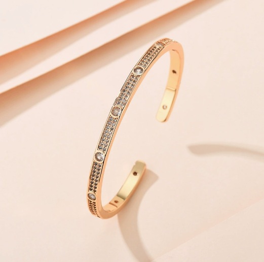 Pulsera de lujo color oro champán con diamantes, diseño de hueso de serpiente, colección exclusiva para exportación transfronteriza, modelo nuevo 2025