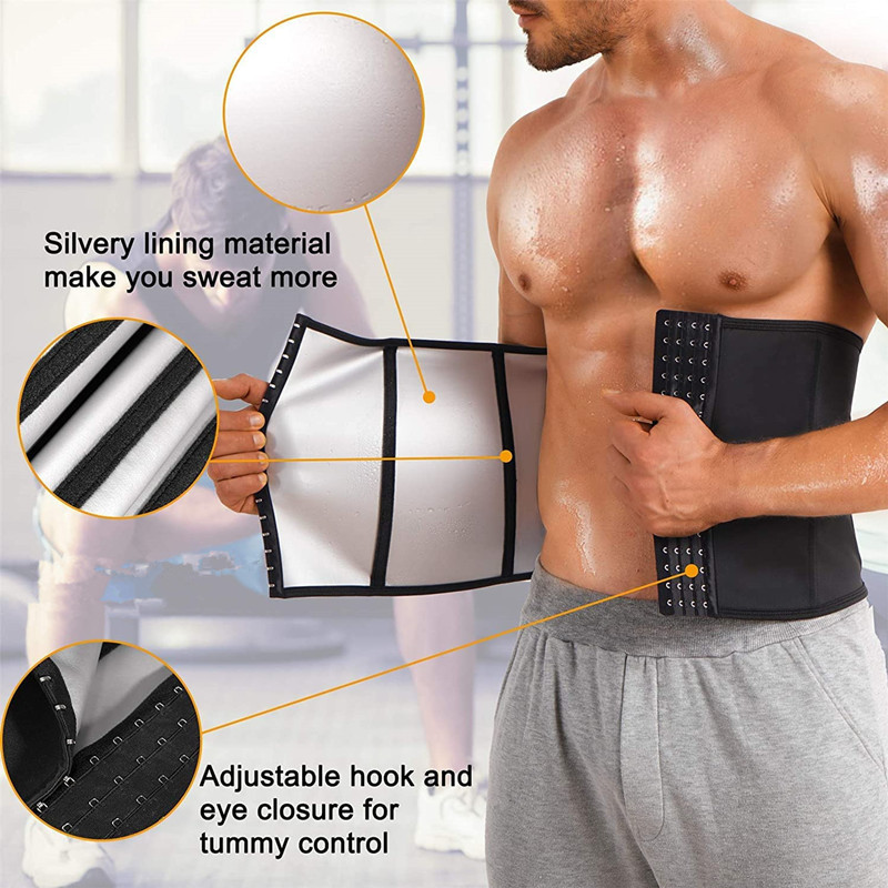 Sports Waist Support Slimming Waist Belt Chlorinated Silver Four Button Spliced Support Strip Sweat Absorption Abdominal Tightening 