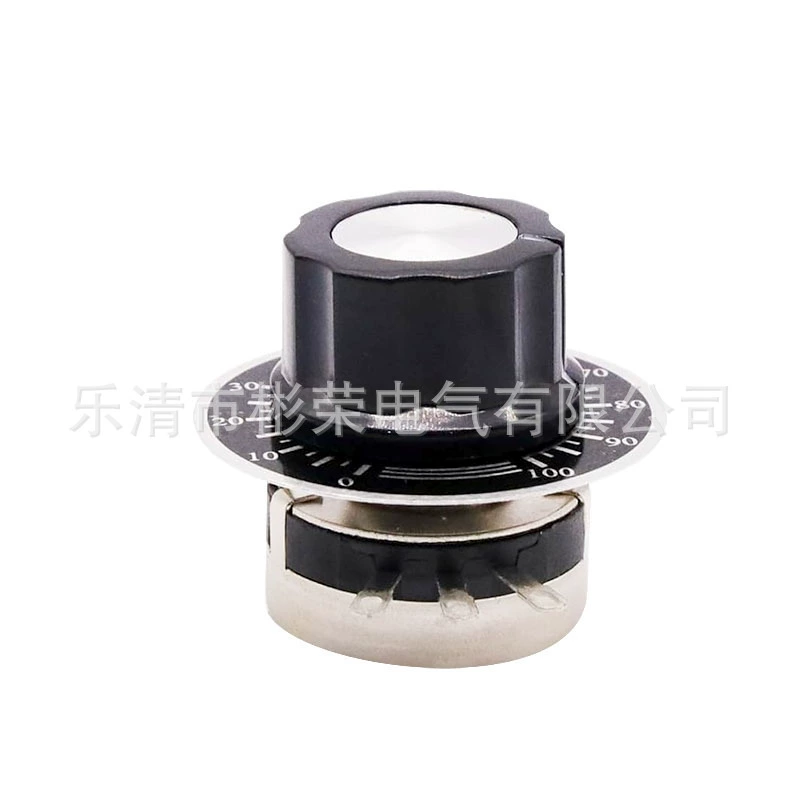 WTH118-1A Однооборотный потенциометр из углеродной пленки мощностью 2 Вт с градуированной ручкой диска 1k 2K2 4K7 10K 470K