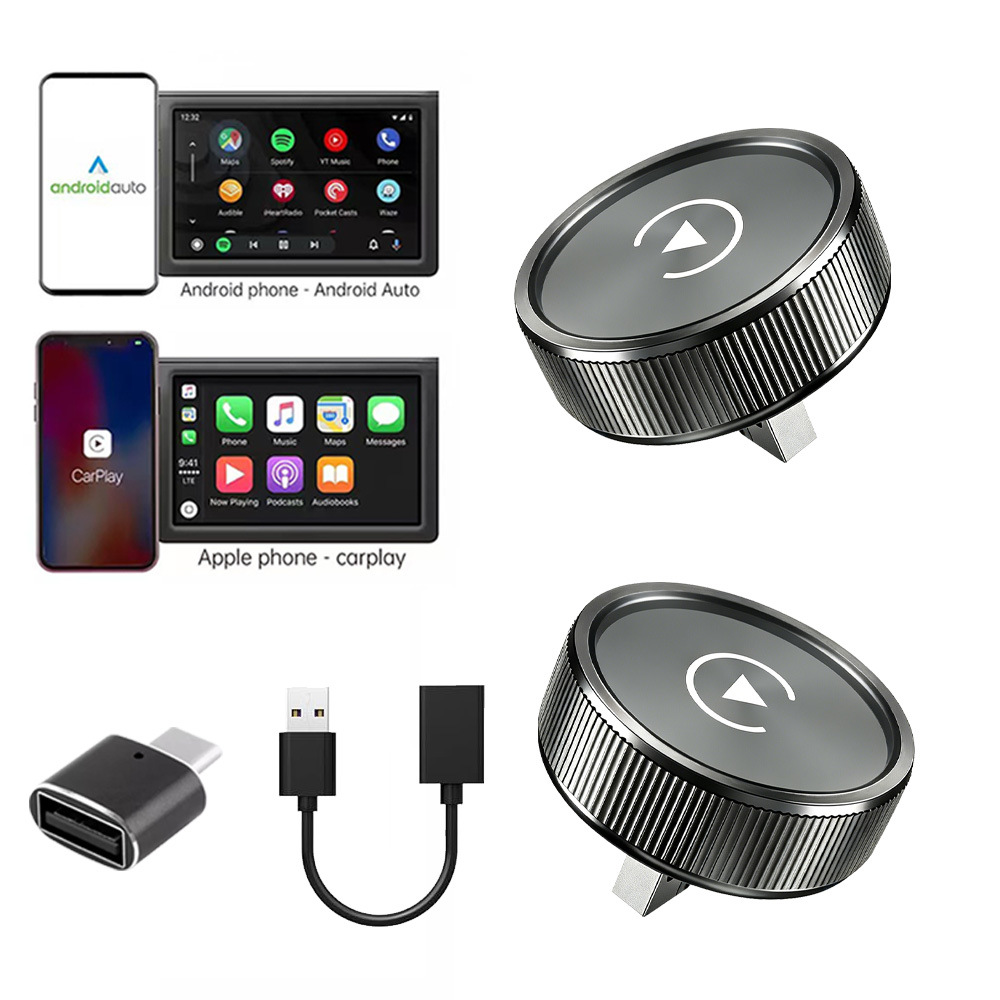 Cross-border CarPlay Apple and Android 2-in-1 Wired to Wireless Car Smart Navigation CarPlay Adapter Box