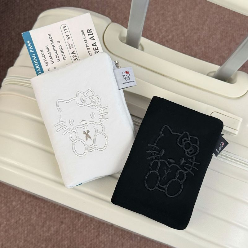 韩版可爱猫咪护照包护照夹登机牌身份证一体卡包简约多功能证件包|undefined