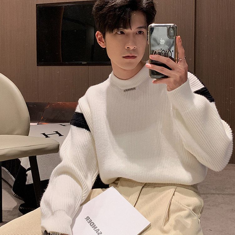 Deer plush winter Christmas sweater Boys Light mature style small turtleneck couple sweater Korean style round neck pullover Deer plush winter Christmas sweater Boys Light mature style small turtleneck couple sweater Korean style round neck pullover
