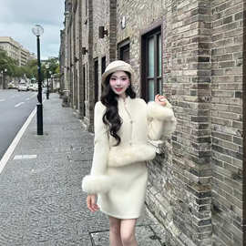 1231-28《原创》闺蜜长短款  狐狸毛 10羊毛 羽绒服套装25003