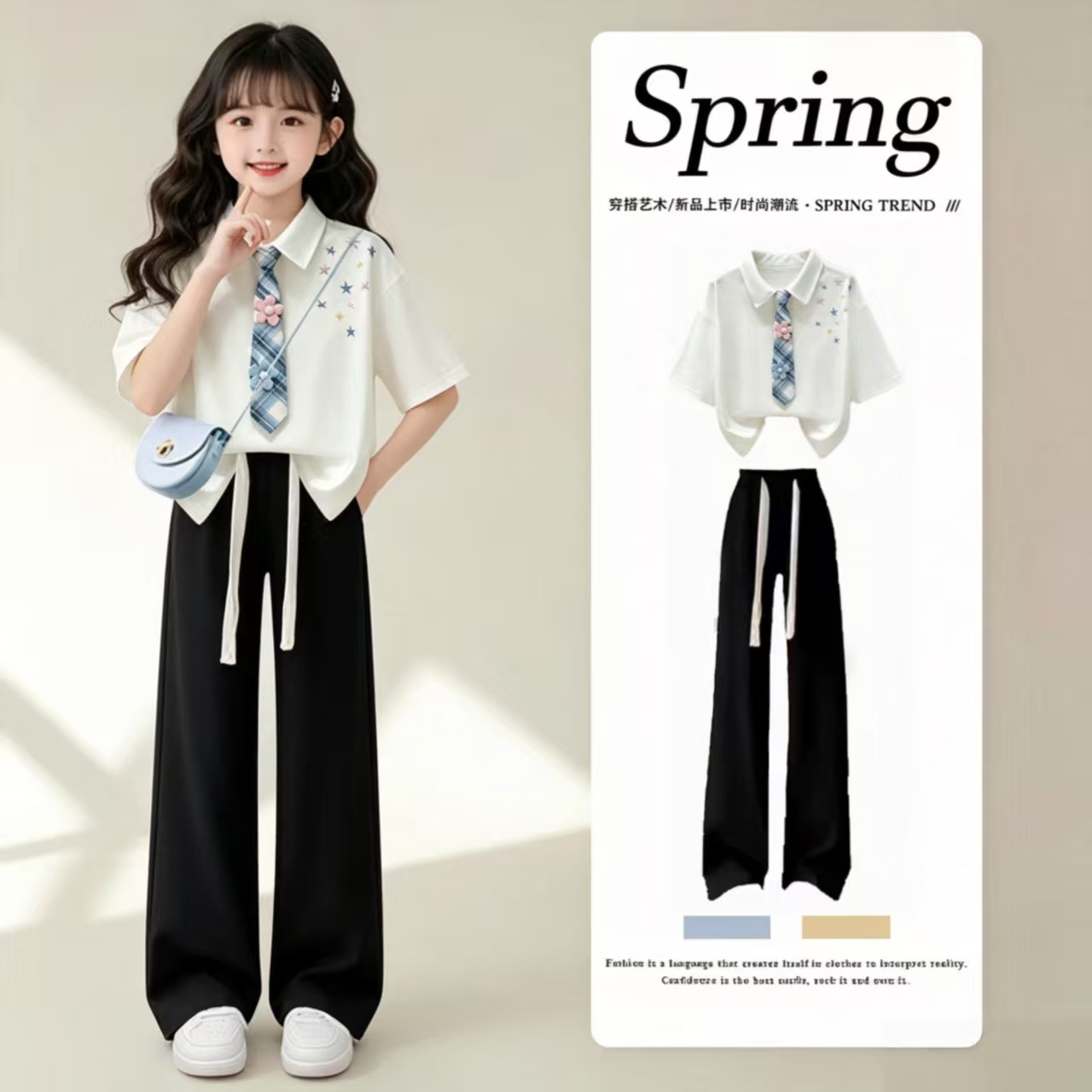 Korean-style dopamine-infused pure cotton polo shirt for girls, a stylish summer short-sleeved outfit