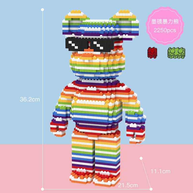 Compatible con la serie LEGO bloque de construcción oso empalme partículas miniatura montado rompecabezas de dibujos animados niño hembra bloques de construcción juguete