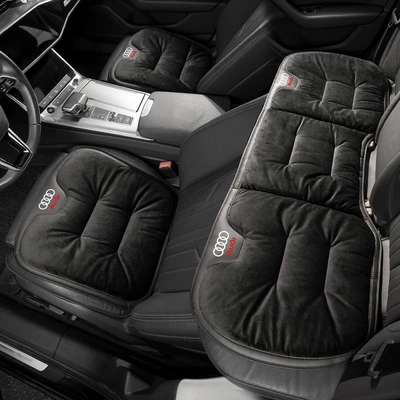 Cover Winter Seat | Seat cushion, seat cover - flannel-premium-black-audi-three-piece-set