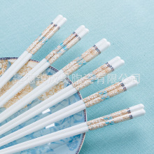 筷子家用景德镇易清洗筷子奢华陶瓷耐高温发霉批发筷子不中式