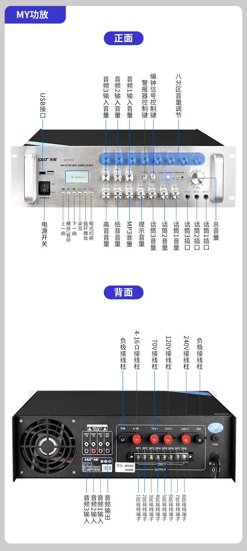 Xianke-9018 Constant Voltage And Constant Resistance Zone Amplifier Bluetooth Music Public Broadcasting System Power Amplifier