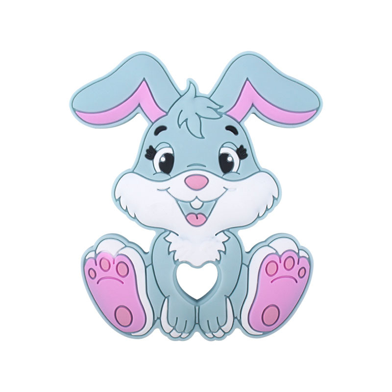 AliExpress nuevo bebé suministros dibujos animados animal silicona conejo teether bebé creativo juguete teether palo