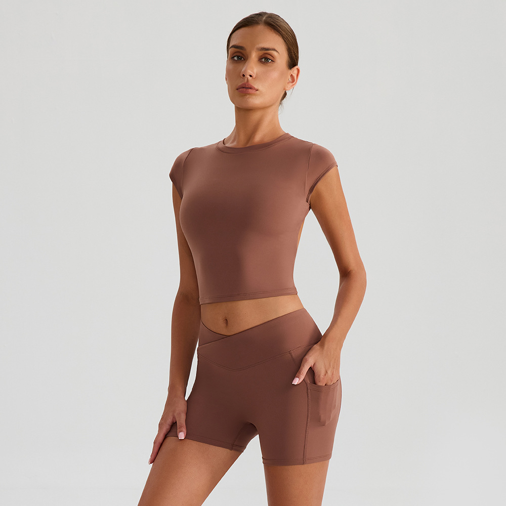 Set de ropa de yoga de diez recuerdos, ropa de entrenamiento de fitness de ocio al aire libre, ropa de entrenamiento de fitness de mujer