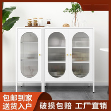 北欧ins风柜子钢制家居铁皮柜铁艺储物柜餐边柜茶水柜零食置物柜
