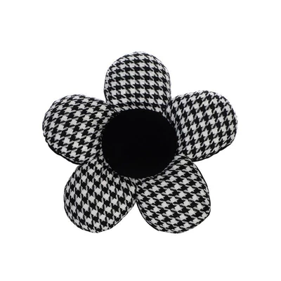 Seat cushion, seat cover — Seat Cover - houndstooth-flower-headrest-black