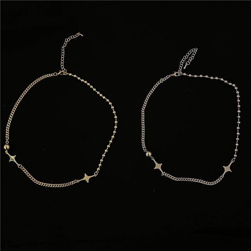 Clavicle Chain Niche Round Bead Ball Chain Splicing Mans Star Clavicle Chain Neck Chain display picture 9