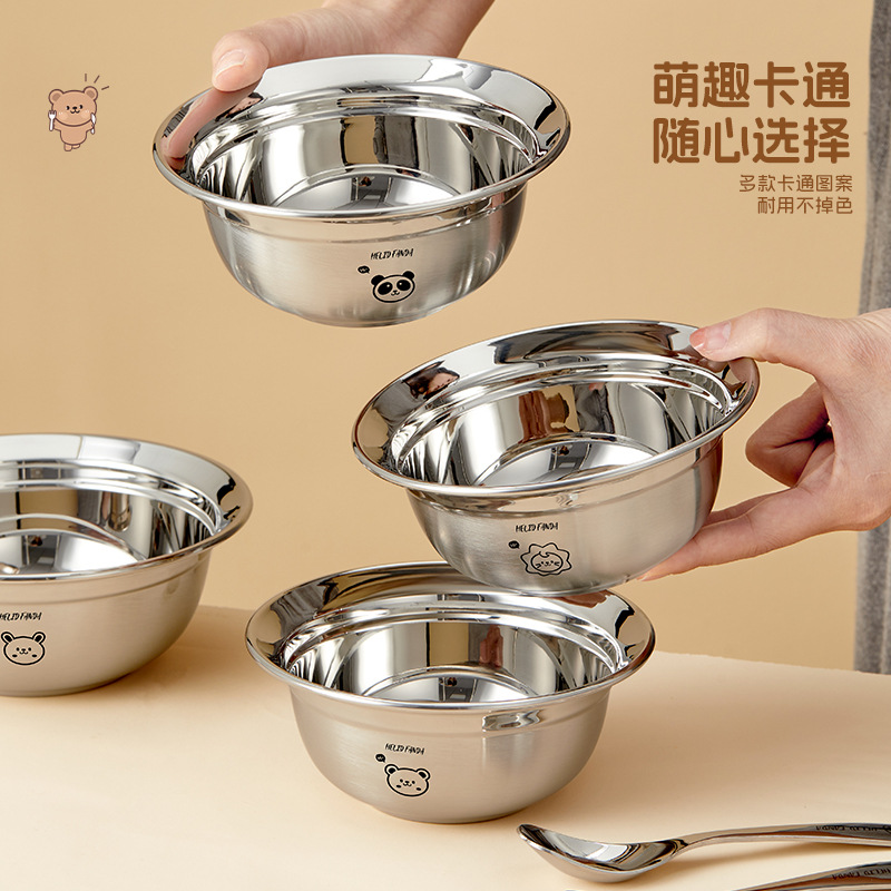 Tazón de Alimentación para Bebés de Acero Inoxidable 316 de Grado Alimenticio, Tazón Grande y Profundo para Niños, Apto para Cocina de Inducción, Tazón para Sopa Doméstico