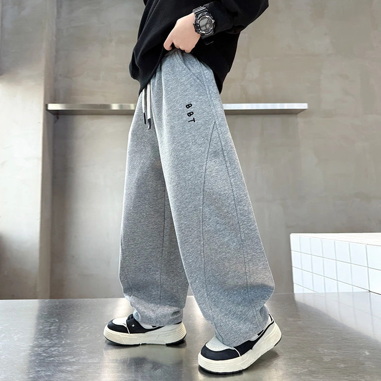 Pantalones deportivos para niños 2025, ropa de otoño de moda, pantalones de cimeta, pantalones de primavera para niños, pantalones largos sueltos casuales image 7