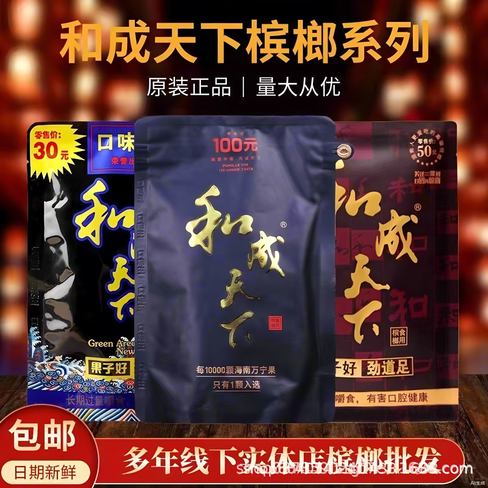 和成天下槟榔30元50元100元口味王金凤30元槟榔散装新日期正批发