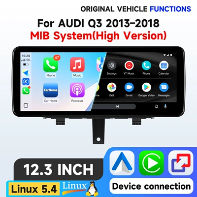 Suitable for 2013-2018 Audi DVD Navigation - 123inch-linux-system-mib-high-end-configuration-dual-sd-card-slots-compatible-with-audi-q3-2013-2018-mib-high-end-configuration-dual-sd-card-slots