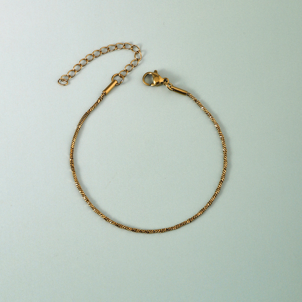 20g Weight 18K Gold Plated Plating Material Chain Bracelet Classification 304 Stainless Steel Chain Material cable chain, snake chain Chain Type 1 Piece Quantity Holiday, Daily Occasion 304 Stainless Steel Material Geometric Pattern Women's Gender Simple Style, Classic Style Style Plating Craft 18K Gold Plated Geometric 304 Stainless Steel Simple Style Classic Style Plating 304 Stainless Steel Chain Bracelet 5