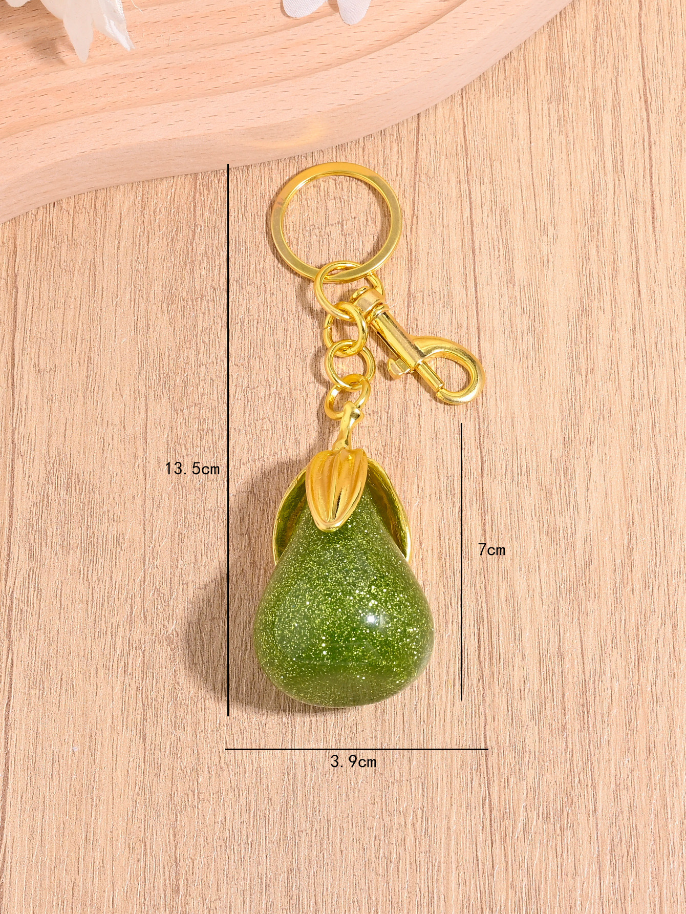 46g Weight 1 Piece Alloy Resin Pear Fruit Apple Bag Charms